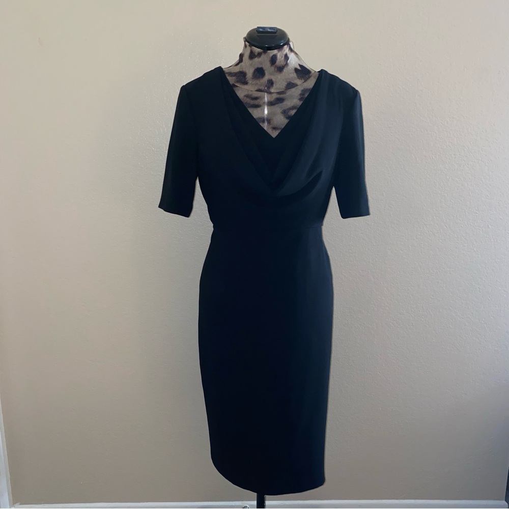 Kasper Black Shift Drape Neckline Rockabilly 50s … - image 3